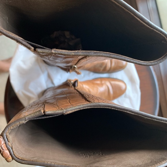 WINTER ESSENTIAL: full calf length Massimo Dutti leather boots.Snake skin print. - Picture 4 of 12